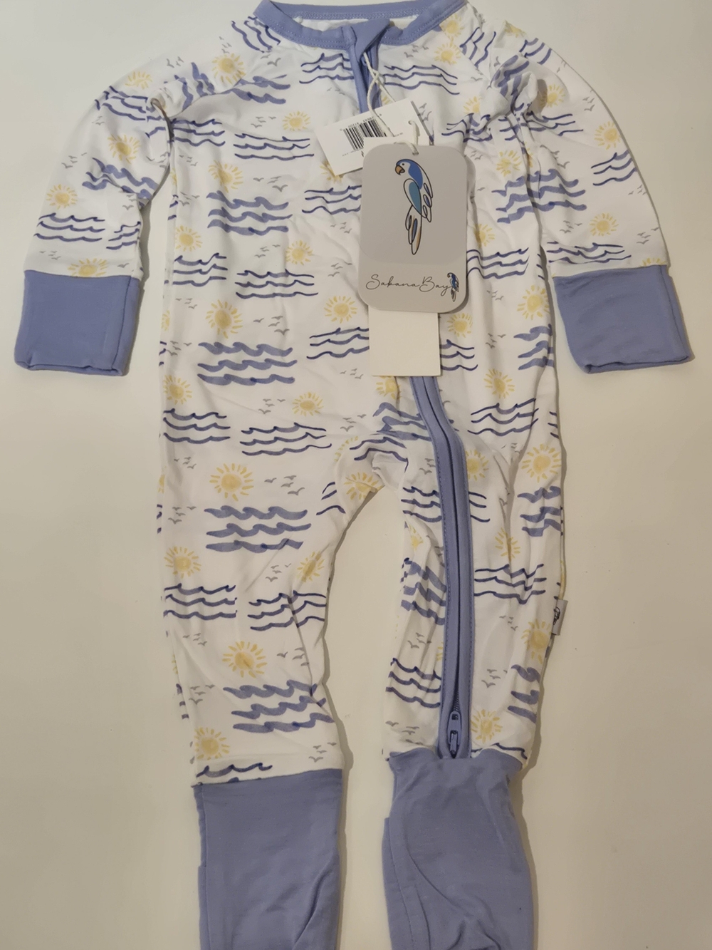 Bamboo Baby Zipped Romper 3-6 Months The Blue Sea- Sabana Bay